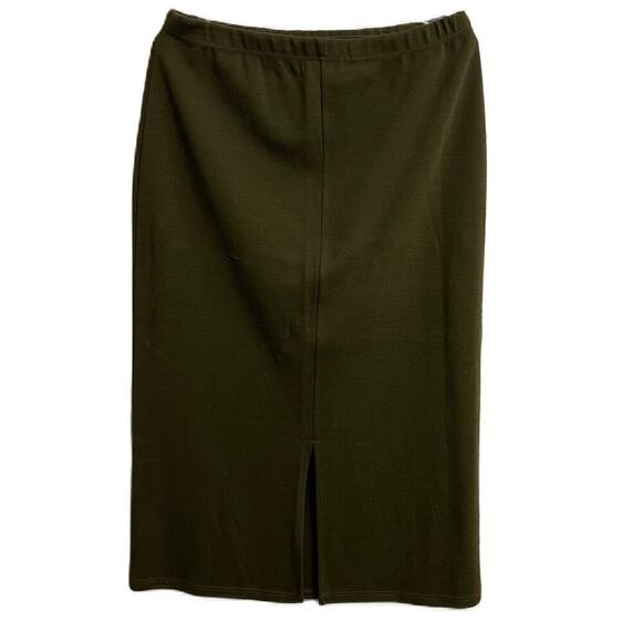 Nina Leonard 2 Skirts and 1 Shawl Olive Plaid Medium Blanket Knit - Picture 6 of 12